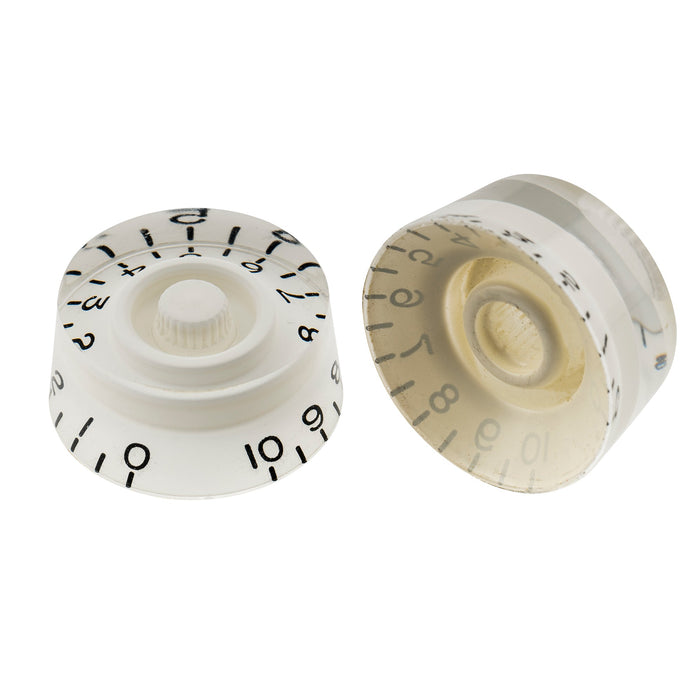 Musiclily Pro Linkshändige Zoll-Größe Fein 24-Zahnkranz Gitarrenknöpfe Ton, Lautstärke, Geschwindigkeitsreglerknöpfe für amerikanische LP- und SG-Style Elektrogitarren, Set von 4