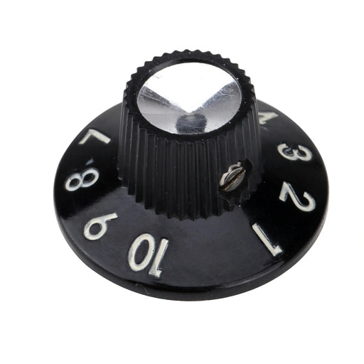 detail of musiclily pro 1 4 inch universal fitting solid knobs guitar amplifier effect pedal skirted amp knobs mx1574bk 6