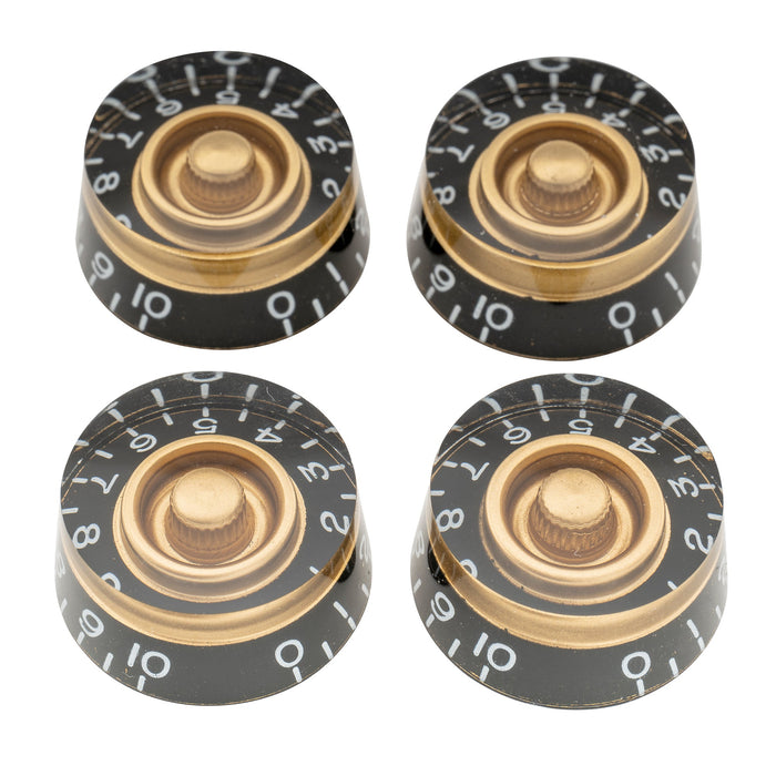 Musiclily Pro Juego de 4 Perillas para Guitarra de 24 Estrías Finas Tamaño en Pulgadas, Control de Volumen y Tono tipo Speed para Guitarra Eléctrica estilo LP SG USA