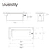 Dimensions of musiclily pro 9 volt battery box case compartment for active guitar bass mx1582p