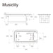 Dimensions of musiclily pro 9 volt battery box case holder compartment for active guitar bass mx1582p