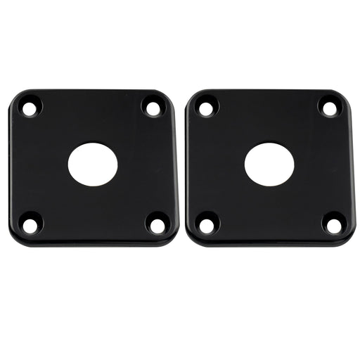 musiclily pro plastic curved jack plate square jackplates compatible with usa lp epiphone lp style guitar mx1586 2p, black