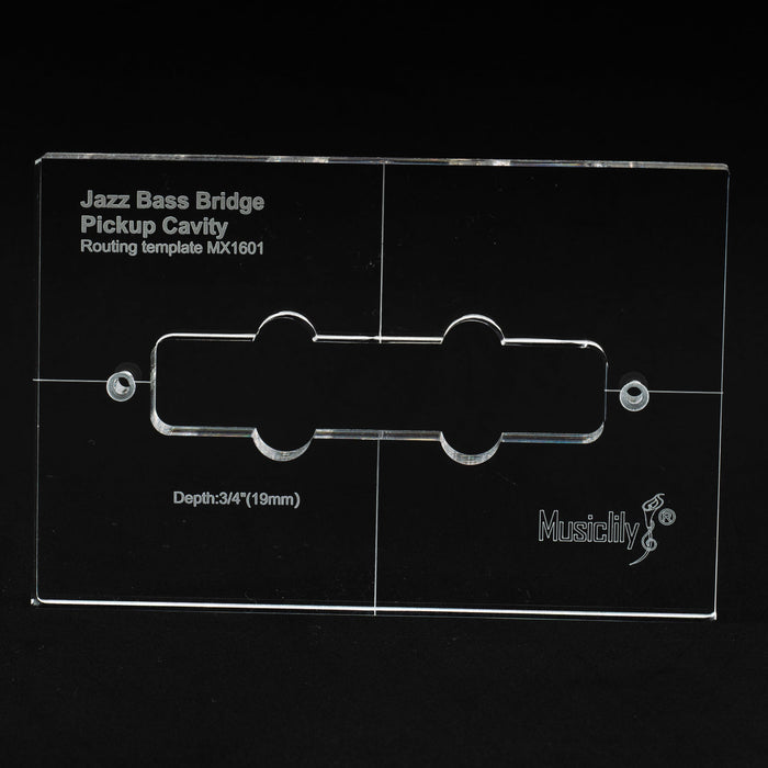 Part of musiclily pro cnc accurate acrylic pickup routing template for standard jazz bass bridge pickup mx1601