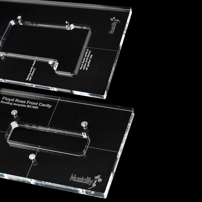 detail of musiclily pro cnc accurate acrylic tremolo bridge routing templates set for floyd rose mx1605mx1606