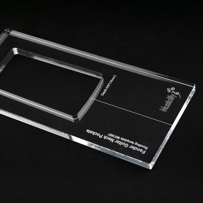 detail of musiclily pro cnc accurate acrylic guitar neck routing templates for standard strat jaguar jazzmaster mustang mx1607