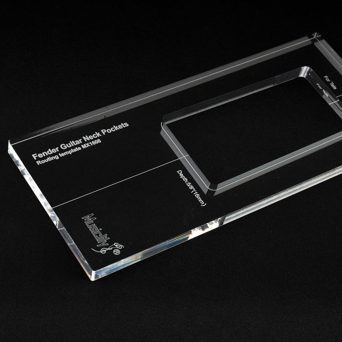 detail of musiclily pro cnc accurate acrylic guitar neck routing templates for standard tele mx1608