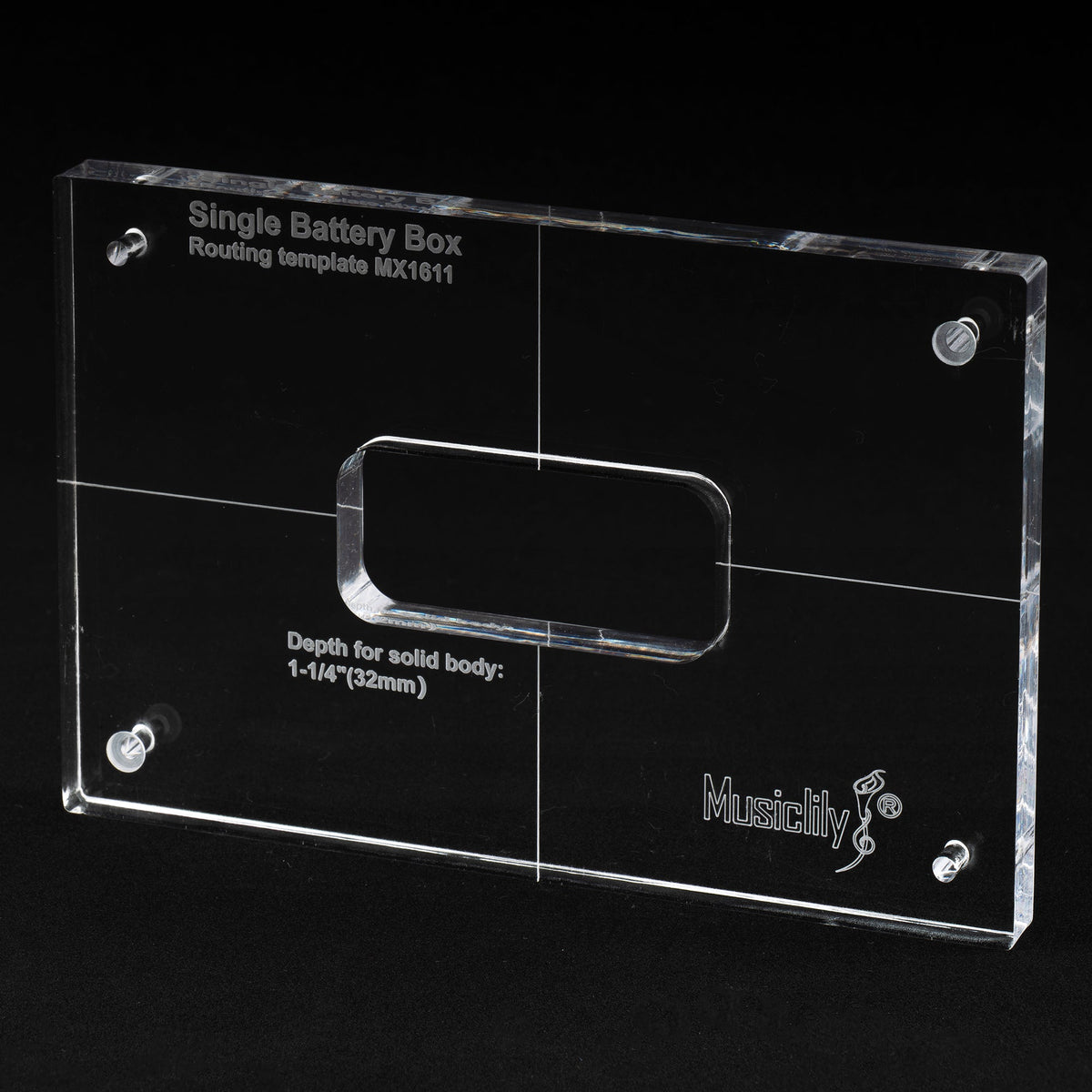 Musiclily CNC Accurate Acrylic Single Battery Box Routing Templates ...