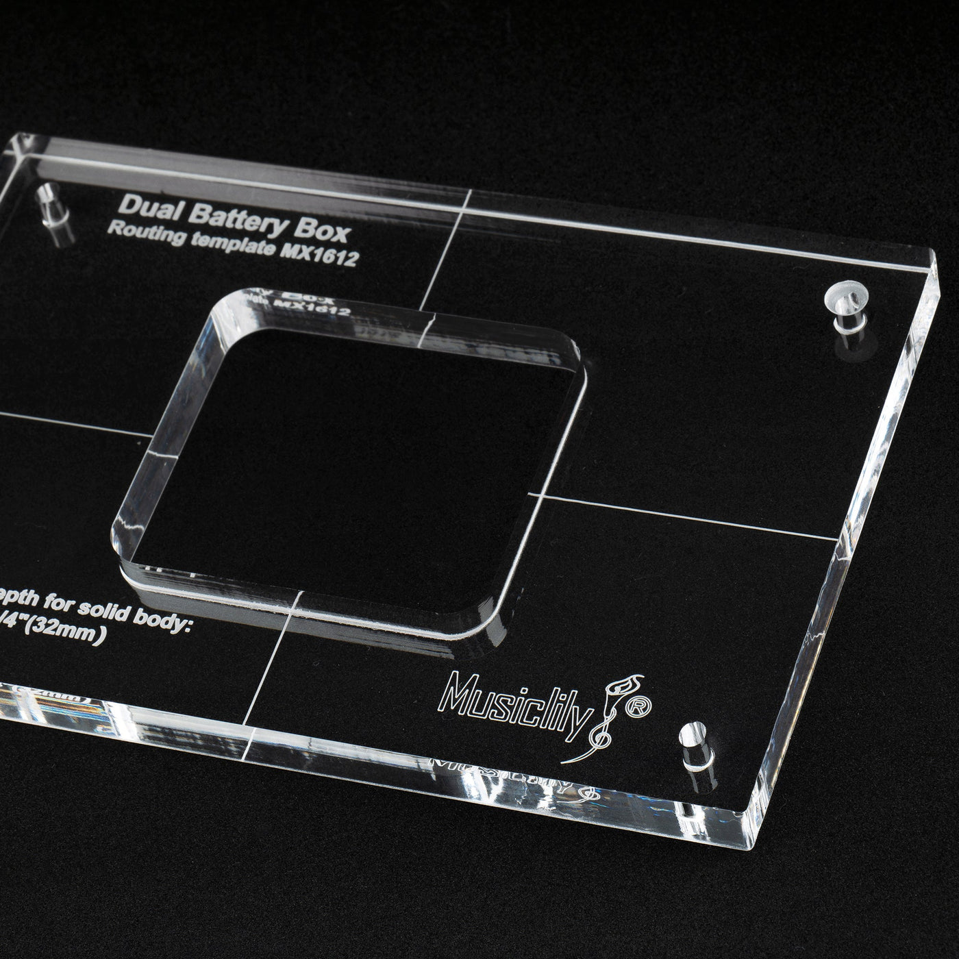 Musiclily CNC Accurate Acrylic Dual Battery Box Routing Templates ...