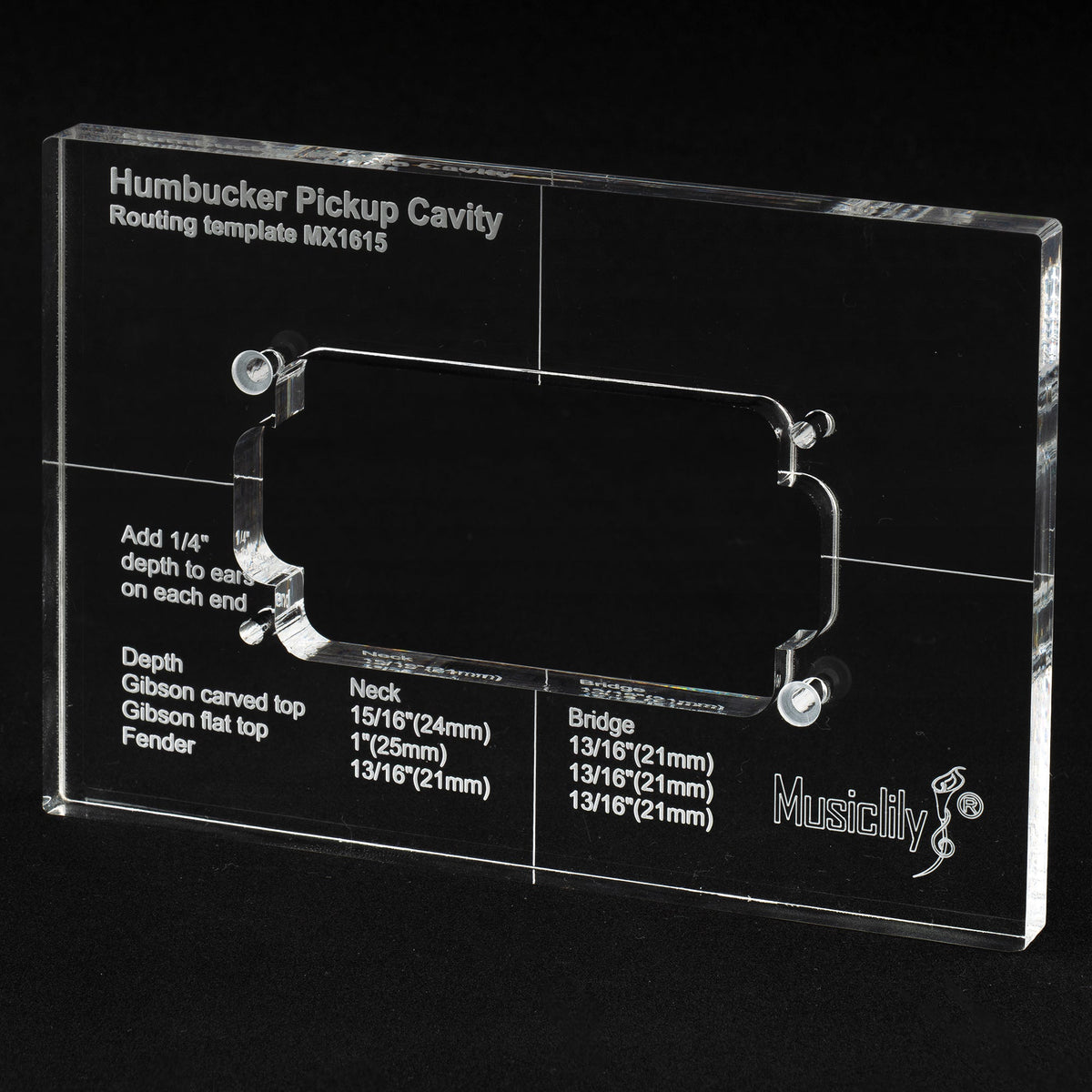 Guida Per Installazione Pickup Template Per Pickup Humbucker In Acrilico - Guida Per Il Routing Su Corpo Chitarra O Battipenna, Marca Kaish Guida Per Intaglio Pickup Chitarra Elettrica - Foto 9