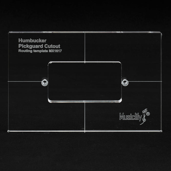 Part of musiclily pro cnc accurate acrylic open style humbucker pickup routing template for electric guitar pickguard mx1617