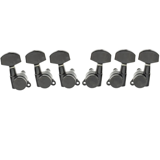 musiclily pro 3r3l 15 1 ratio full sealed locking machine heads tuners tuning pegs keys with big hex button 45 degree screw for acoustic electric guitar mx1630 3mx1631 3p, black