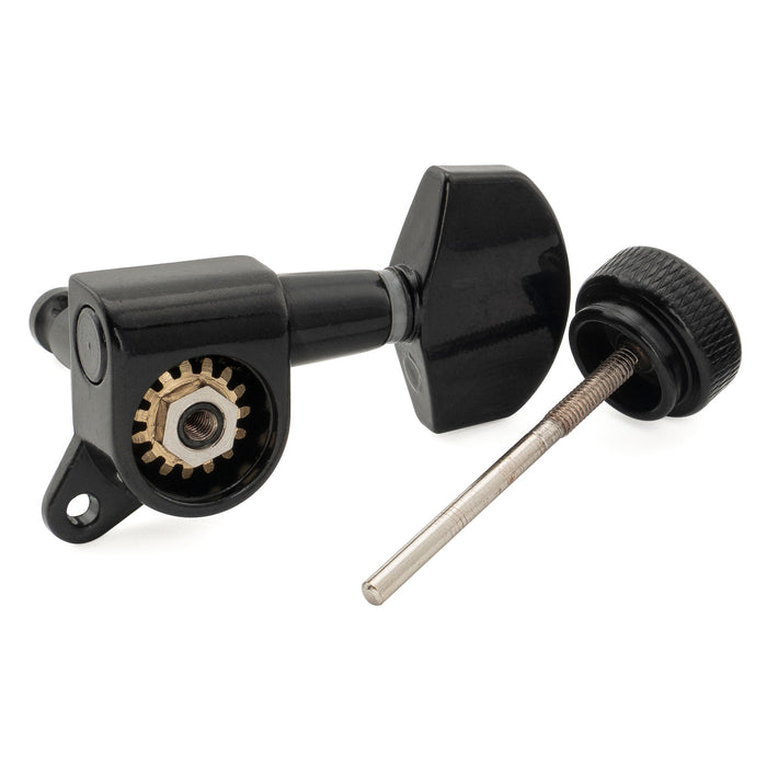 Musiclily Pro 3R3L 15:1 Proporção de Trava Total Máquinas de Ajuste de Cordas Afinadores de Trastes Teclas com Botão Hexagonal Grande Parafuso de 45 Graus para Violão Acústico e Elétrico