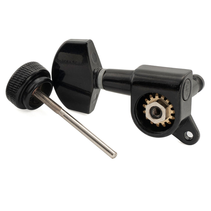 Musiclily Pro Single 15:1 Ratio Full Sealed Locking Machine Head Treble Side Tuner Tuning Peg Key with Big Hex Button 45 Degree Screw for Acoustic Electric Guitar