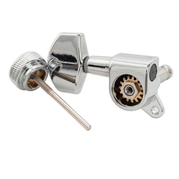 Musiclily Pro R15J Single 15:1 Ratio Full Sealed Locking Machine Head Treble Side Tuner Tuning Peg Key with Big Hex Button 45 Degree Screw for Acoustic Electric Guitar