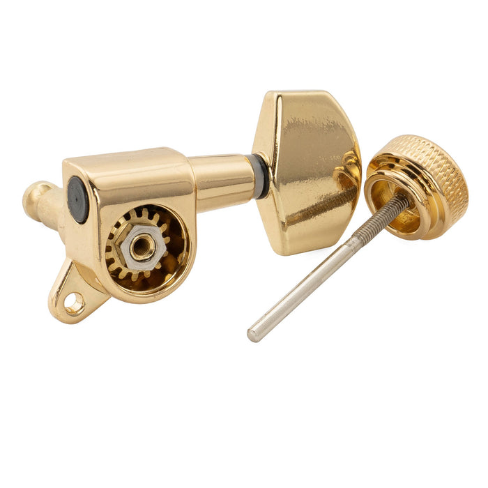 Musiclily Pro 3R3L 15:1 Proporção de Trava Total Máquinas de Ajuste de Cordas Afinadores de Trastes Teclas com Botão Hexagonal Grande Parafuso de 45 Graus para Violão Acústico e Elétrico