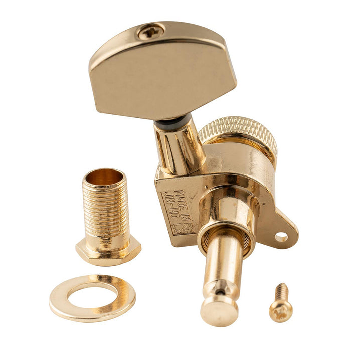 Musiclily Pro R15J Single 15:1 Ratio Full Sealed Locking Machine Head Treble Side Tuner Tuning Peg Key with Big Hex Button 45 Degree Screw for Acoustic Electric Guitar