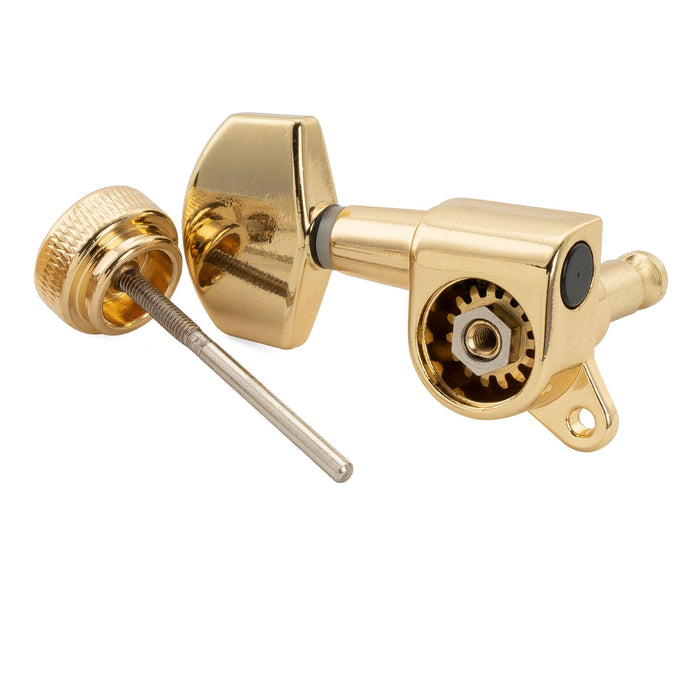 Musiclily Pro R15J Single 15:1 Ratio Full Sealed Locking Machine Head Treble Side Tuner Tuning Peg Key with Big Hex Button 45 Degree Screw for Acoustic Electric Guitar