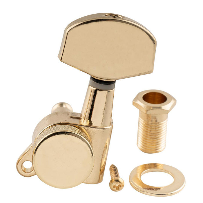 Musiclily Pro Single 15:1 Ratio Full Sealed Locking Machine Head Treble Side Tuner Tuning Peg Key with Big Hex Button 45 Degree Screw for Acoustic Electric Guitar