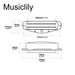 Dimensions of musiclily basic high output rail blade ceramic single coil sized humbucker pickup for strat style electric guitar mx1650p