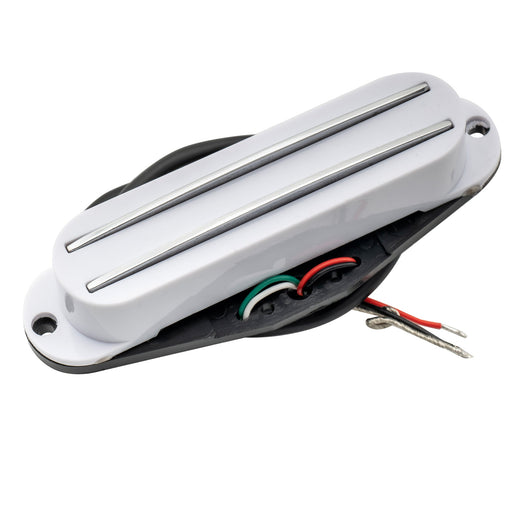 musiclily basic high output rail blade ceramic single coil sized humbucker pickup for strat style electric guitar mx1650p, white