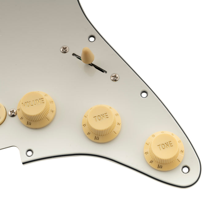 Musiclily Basic Pre-wired Loaded ST-SSS Pickguard with Ceramic Mini Rail Humbucker for Strat Style Electric Guitar