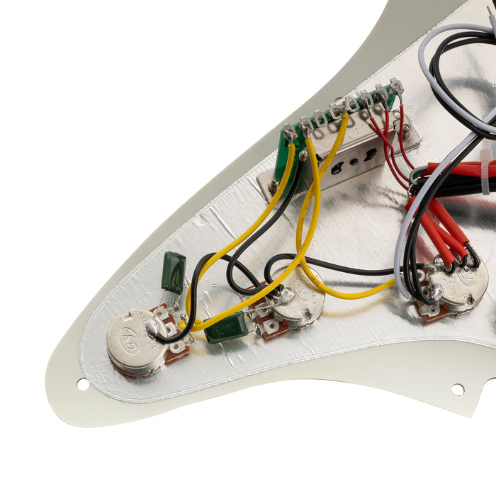 Musiclily Basic Pre-wired Loaded ST-SSS Pickguard with Ceramic Mini Rail Humbucker for Strat Style Electric Guitar