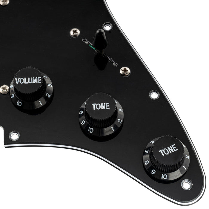 musiclily basic pre wired loaded st sss pickguard with ceramic mini rail humbucker for strat style electric guitar mx1651p details