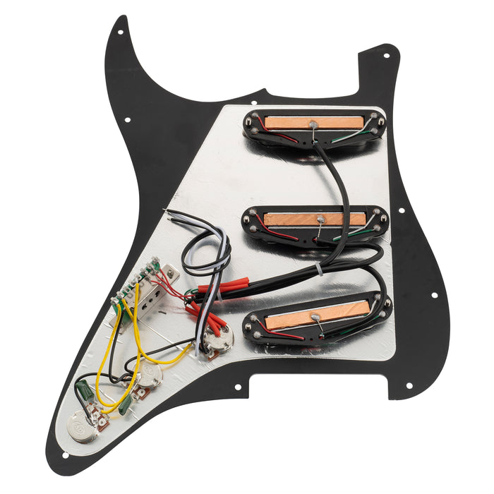 Musiclily Basic Pre-wired Loaded ST-SSS Pickguard with Ceramic Mini Rail Humbucker for Strat Style Electric Guitar