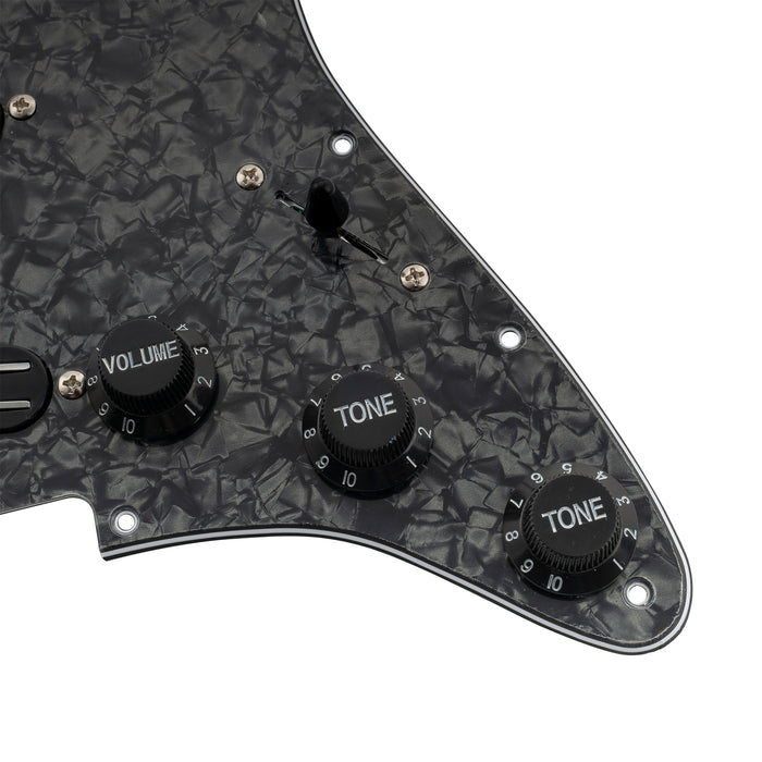 Musiclily Basic Pre-wired Loaded ST-SSS Pickguard with Ceramic Mini Rail Humbucker for Strat Style Electric Guitar