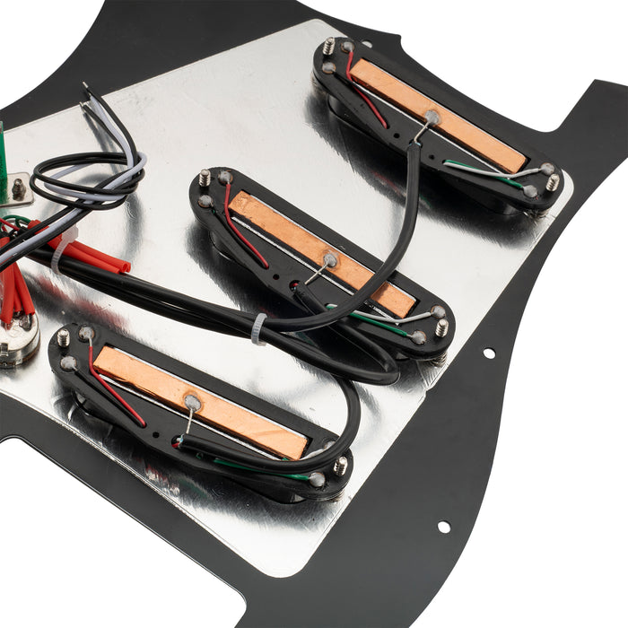 Musiclily Basic Pre-wired Loaded ST-SSS Pickguard with Ceramic Mini Rail Humbucker for Strat Style Electric Guitar