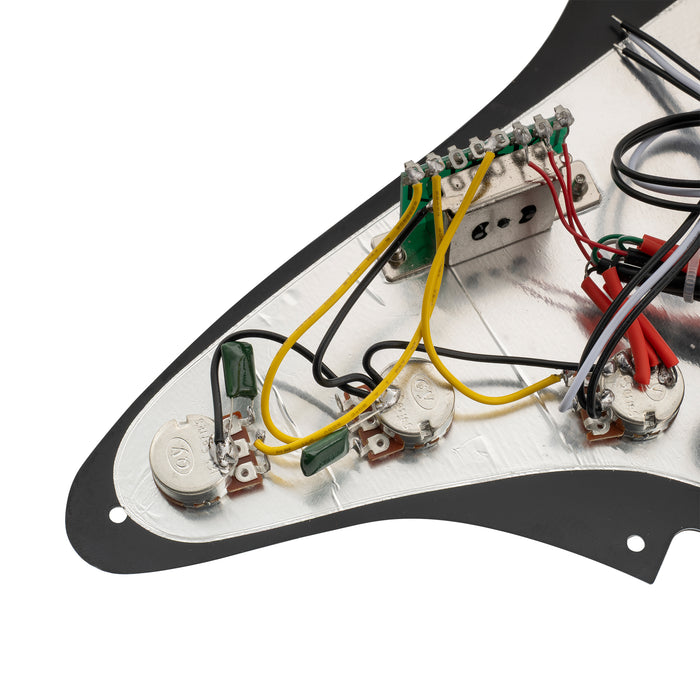 Musiclily Basic Pre-wired Loaded ST-SSS Pickguard with Ceramic Mini Rail Humbucker for Strat Style Electric Guitar