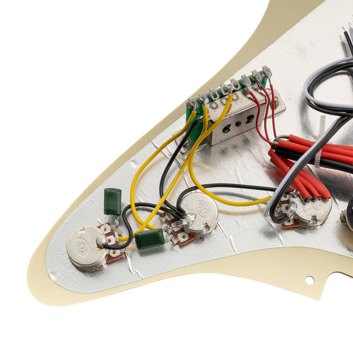 Musiclily Basic Pre-wired Loaded ST-SSS Pickguard with Ceramic Mini Rail Humbucker for Strat Style Electric Guitar