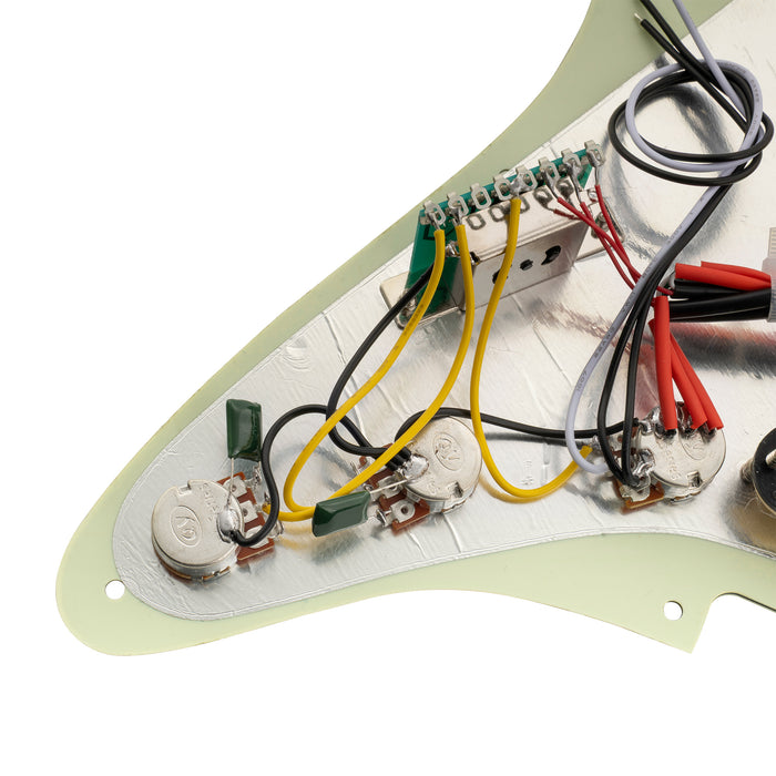 Musiclily Basic Pre-wired Loaded ST-SSS Pickguard with Ceramic Mini Rail Humbucker for Strat Style Electric Guitar