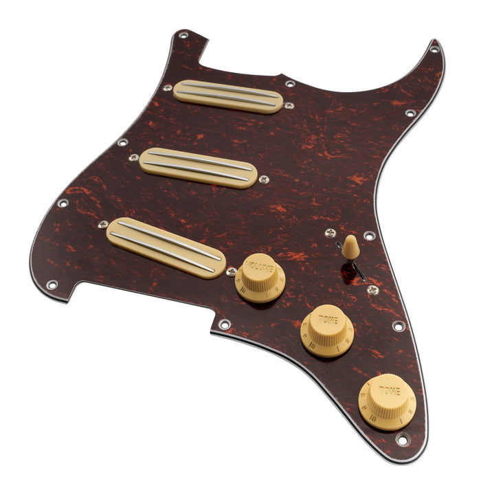 Musiclily Basic Pre-wired Loaded ST-SSS Pickguard with Ceramic Mini Rail Humbucker for Strat Style Electric Guitar
