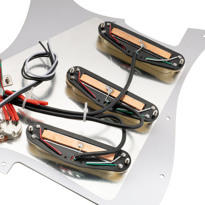 Musiclily Basic Pre-wired Loaded ST-SSS Pickguard with Ceramic Mini Rail Humbucker for Strat Style Electric Guitar
