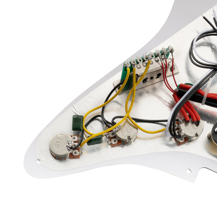 Musiclily Basic Pre-wired Loaded ST-SSS Pickguard with Ceramic Mini Rail Humbucker for Strat Style Electric Guitar