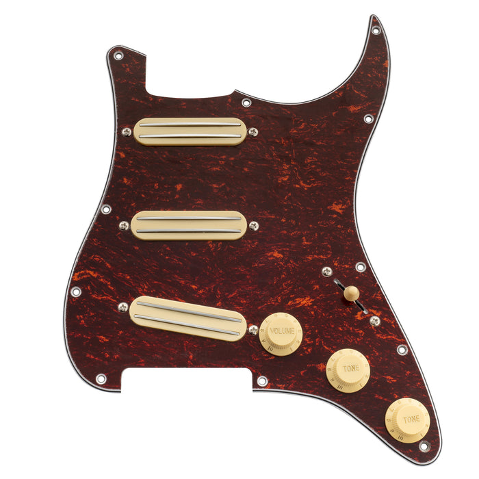 Musiclily Basic Pre-wired Loaded ST-SSS Pickguard with Ceramic Mini Rail Humbucker for Strat Style Electric Guitar
