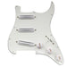 musiclily basic pre wired loaded st sss pickguard with ceramic mini rail humbucker for strat style electric guitar mx1651p, white