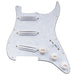 musiclily basic pre wired loaded st sss pickguard with ceramic mini rail humbucker for strat style electric guitar mx1651p, white pearl