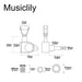 Dimensions of musiclily basic 3r3l 14 1 ratio full sealed machine heads tuners tuning pegs keys with keystone button right angle screw for acoustic electric guitar mx1655 3mx1656 3p