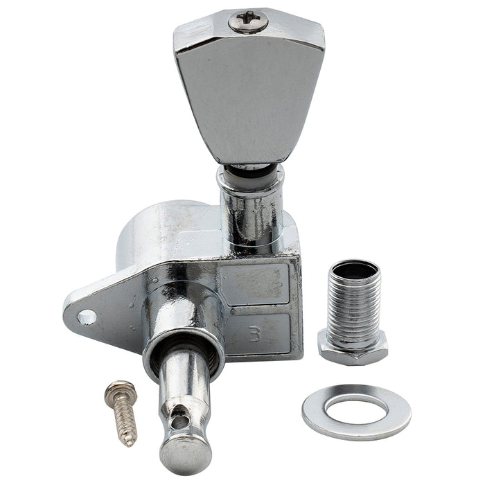 Musiclily Basic R15A Singolo Rapporto 14:1 Testata Macchina Intera Sigillata per Accordatura Lato Basso con Pulsante a Chiave per Chitarra Acustica Elettrica