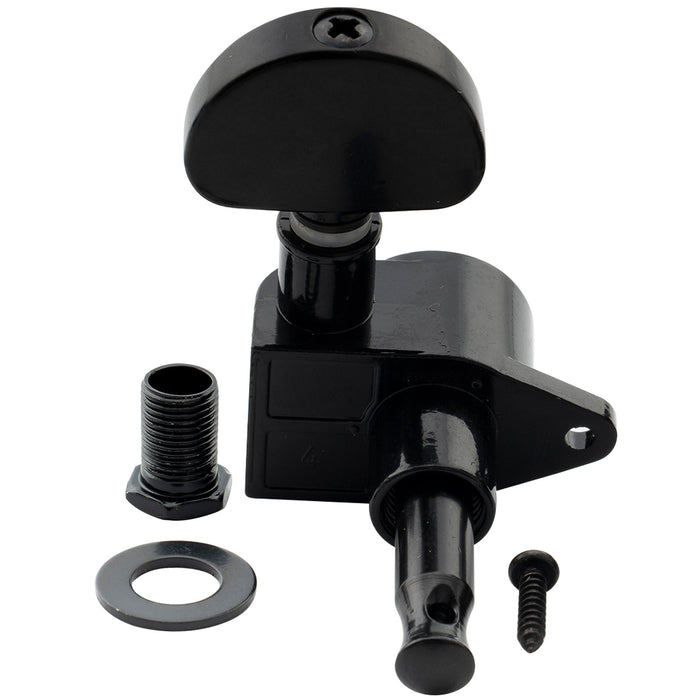 Musiclily Basic R15A Singolo Rapporto 14:1 Testata Macchina Intera Sigillata per Accordatura Lato Treble con Pulsante a Mezzaluna per Chitarra Acustica Elettrica