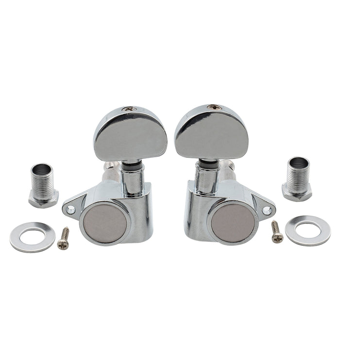 Musiclily Básico 3R3L Proporção de 14:1 Trastes Selados Totalmente Ajustadores de Cordas Parafusos de Ângulo Reto com Botão Meia-Lua para Violão Acústico e Elétrico