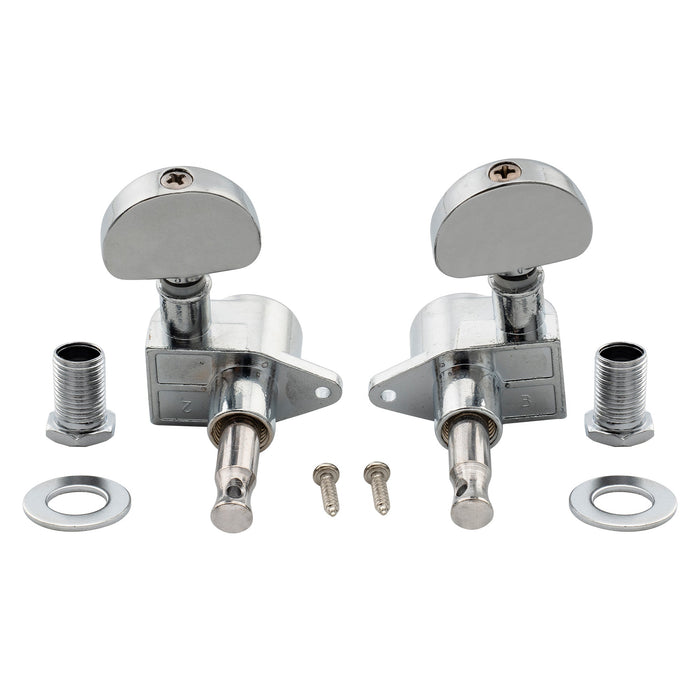 Musiclily Básico 3R3L Proporção de 14:1 Trastes Selados Totalmente Ajustadores de Cordas Parafusos de Ângulo Reto com Botão Meia-Lua para Violão Acústico e Elétrico