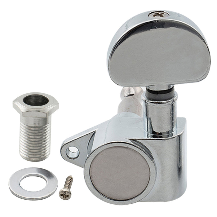 Musiclily Basic R15A Singolo Rapporto 14:1 Testata Macchina Intera Sigillata per Accordatura Lato Treble con Pulsante a Mezzaluna per Chitarra Acustica Elettrica