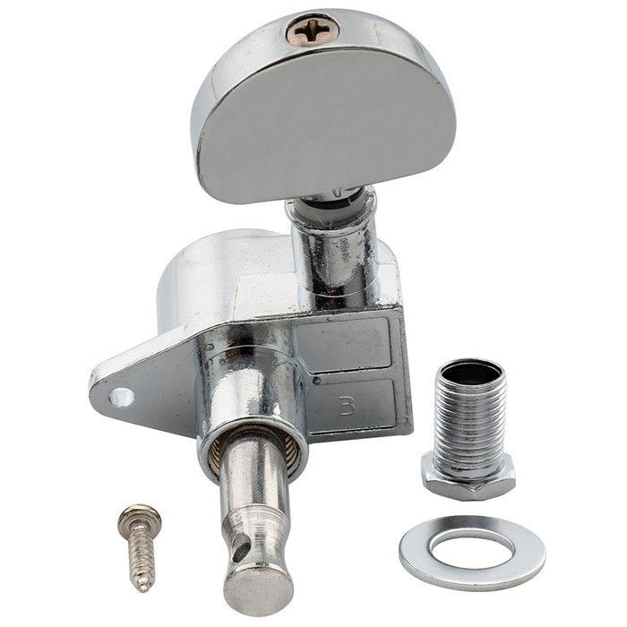 Musiclily Basic R15A Singolo Rapporto 14:1 Testata Macchina Intera Sigillata per Accordatura Lato Basso con Pulsante a Mezzaluna per Chitarra Acustica Elettrica