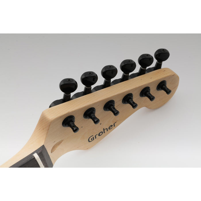 Wilkinson Single 19:1 Ratio E-Z-LOK Full Sealed Machine Head Bass Side Tuner Tuning Peg Key with Vintage Oval Button for Strat Tele Style Electric Guitar