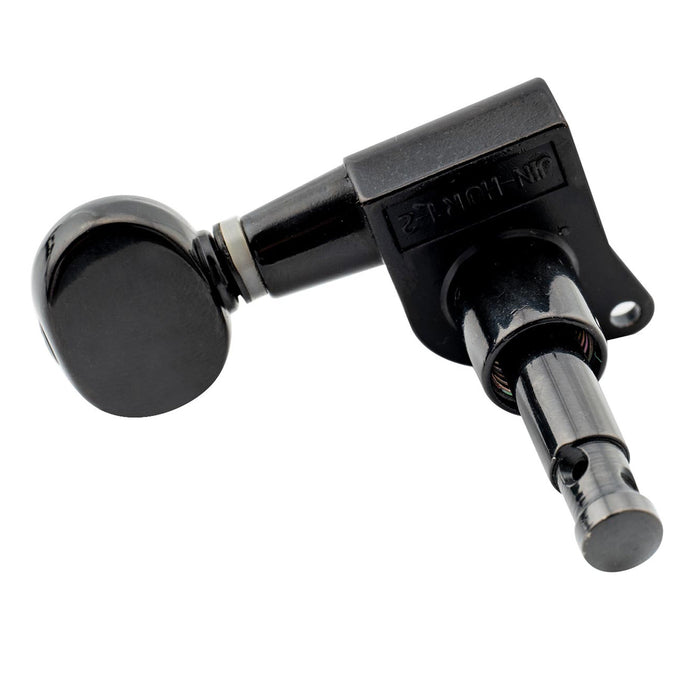 Wilkinson Single 19:1 Ratio E-Z-LOK Full Sealed Machine Head Bass Side Tuner Tuning Peg Key with Vintage Oval Button for Strat Tele Style Electric Guitar