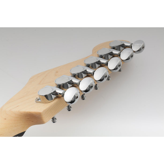 Wilkinson Single 19:1 Ratio E-Z-LOK Full Sealed Machine Head Bass Side Tuner Tuning Peg Key with Vintage Oval Button for Strat Tele Style Electric Guitar