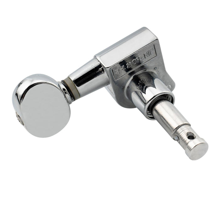 Wilkinson Single 19:1 Ratio E-Z-LOK Full Sealed Machine Head Bass Side Tuner Tuning Peg Key with Vintage Oval Button for Strat Tele Style Electric Guitar